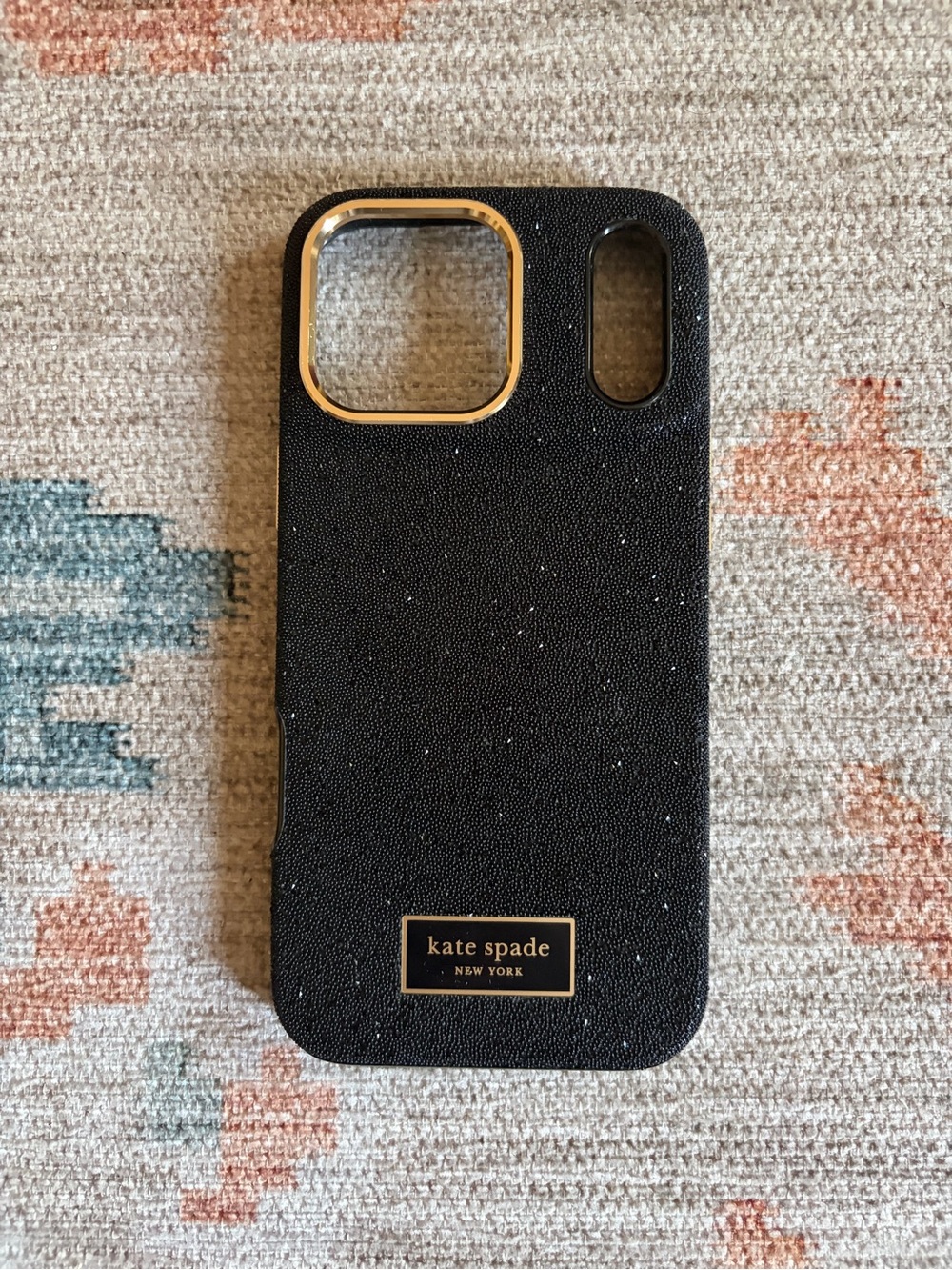 kate spade Black Phone Case with Gold Trim